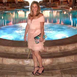 BCBG off the shoulder ruffle dress